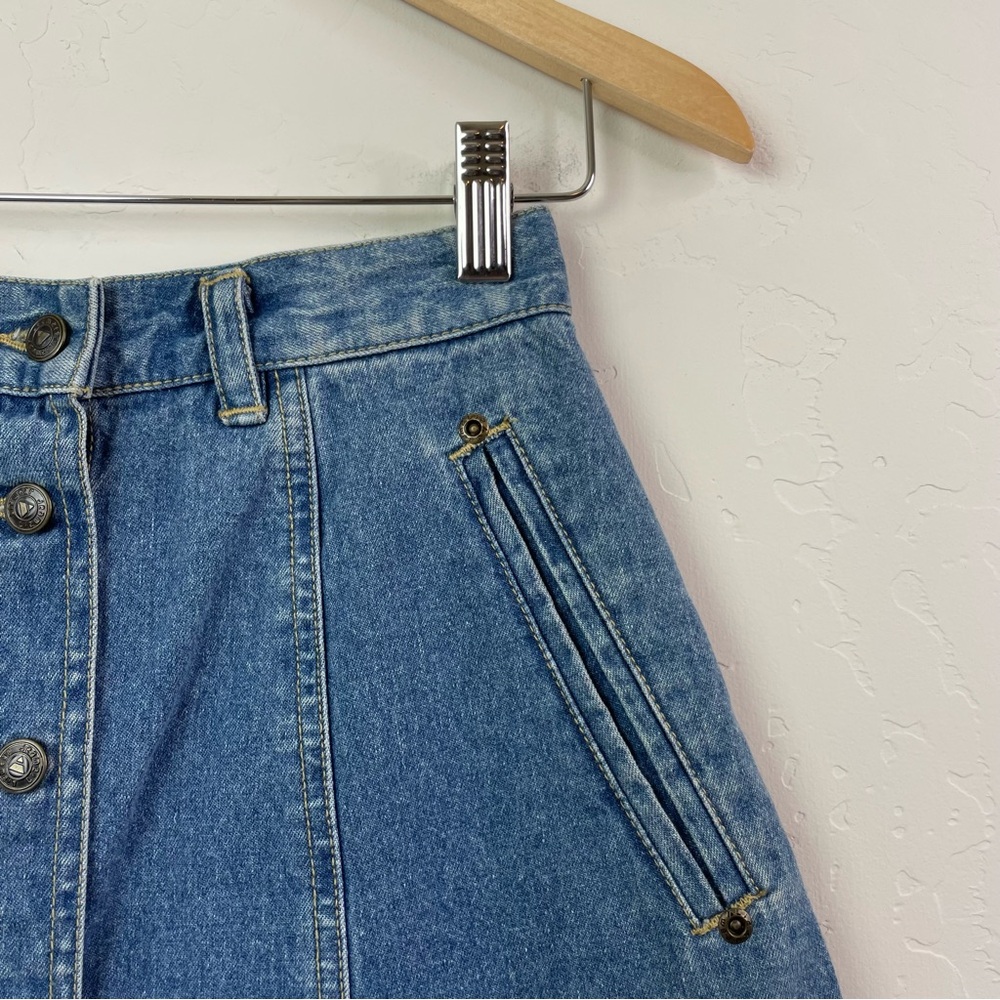 Vintage Liz Claiborne Liz Wear 80s 90s Denim Jean Mini Skirt Size 4 Petite - Picture 6 of 16